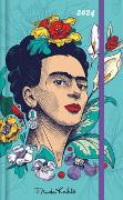 Frida Kahlo Wochen-Notizkalender groß 2024 - Taschen-Kalender 13x21 cm - mit Verschlussband & Falttasche - Weekly